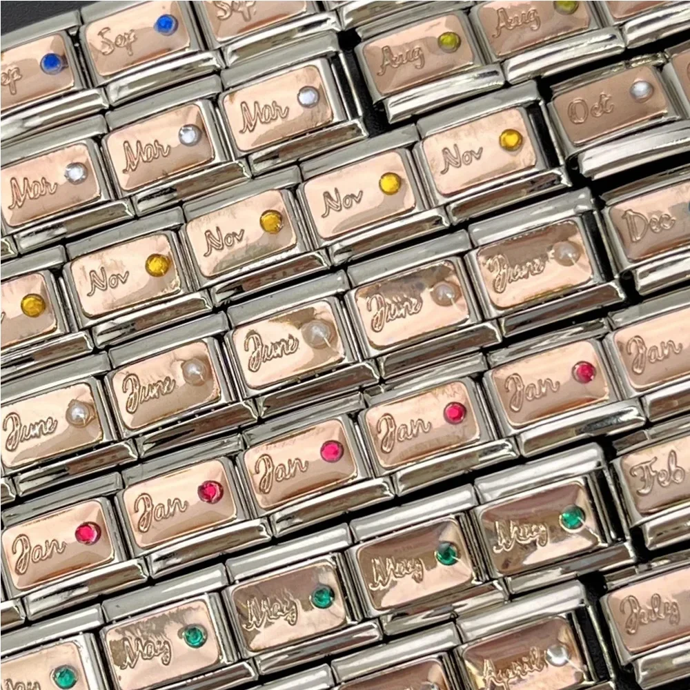 2025 جديد 12 شهر عيد ميلاد حجر سحر الإيطالية الفولاذ سوار للنساء صالح 9 مللي متر ربط سلسلة DIY بها بنفسك صنع هدايا عيد ميلاد الموضة #3