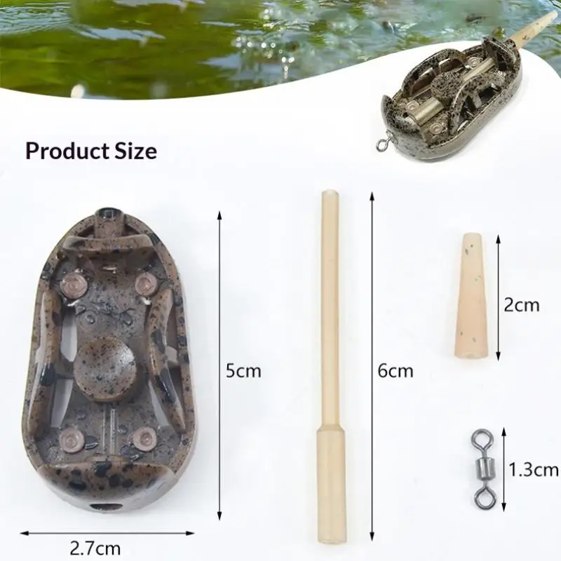 2/5 Pcs 20g/30g/40g/50g/60g Method Feeder Fishing Inline Feeder Carp Fishing Feeder Device Kit Feeder Carp Fishing Hair Rigs view 6