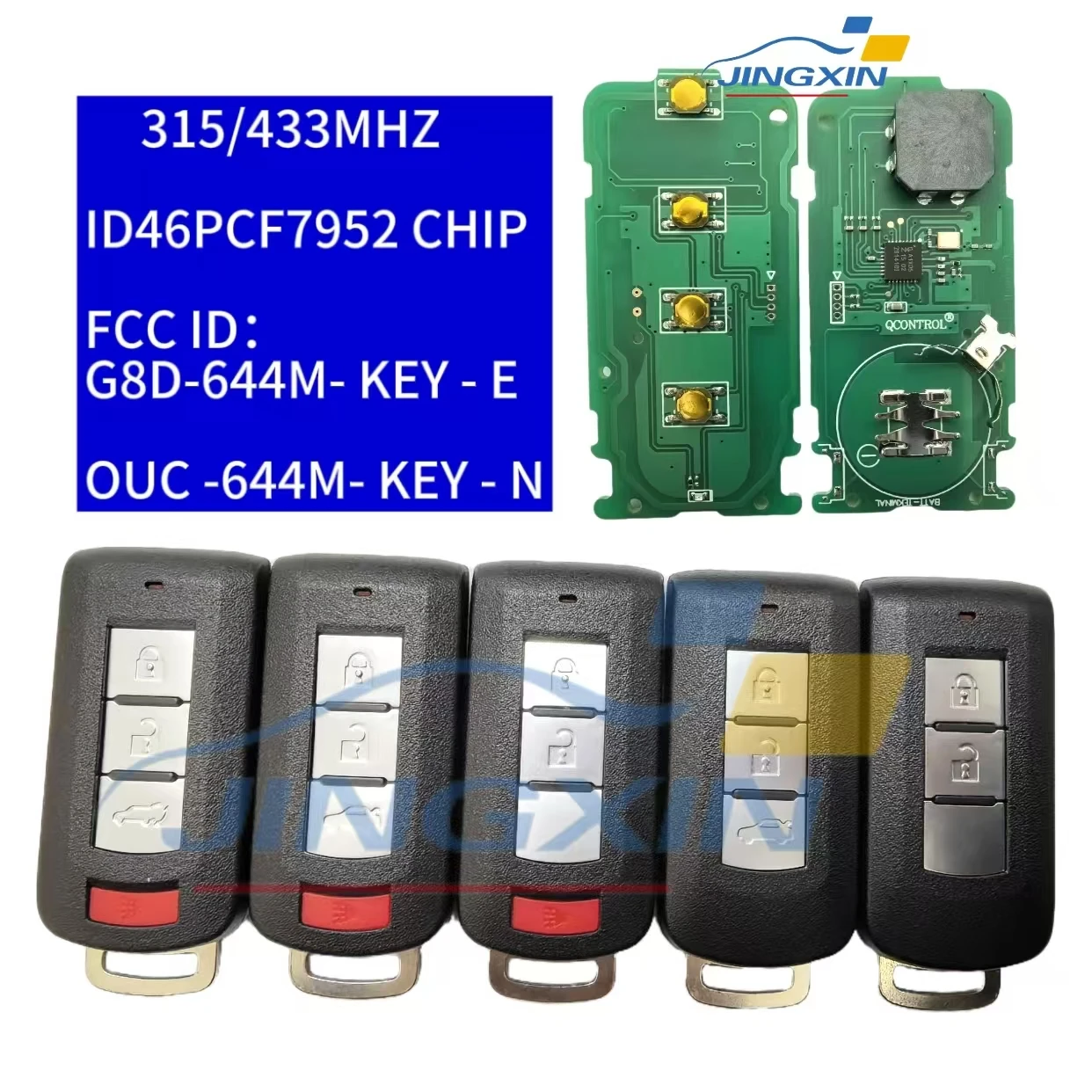 

Jingxin Keyless go Smart Remote Key 2/3/4BT 315/434MHz ID46 PCF7952 for Mitsubishi Lancer Outlander 2008-2016 OUC644M-KEY-N Key