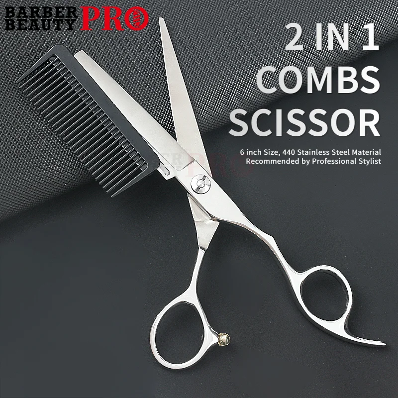 

Professional Hair Cutting Scissors With 2 Combs 6" Japan Stainless Hair Scissors BarberShop Salon Hairdressing Thinning Shears