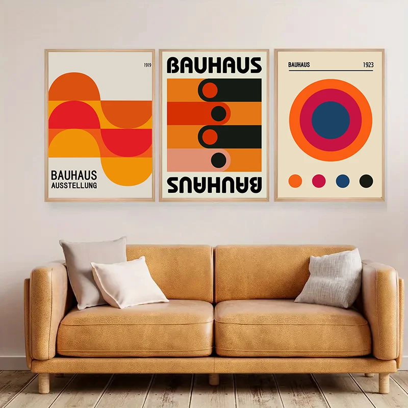 Bauhaus Colourful Art Abstract Poster Medieval Vintage Exhibition Aesthetic Canvas Painting Bedroom Kitchen Decorative Wall Art