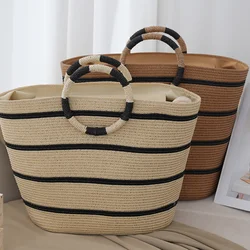 Grass Woven Handheld Bag New Women Fashion Summer Seaside Beach Bag High Capacity Leisure Versatile Lady Multifinonal Woven Bags