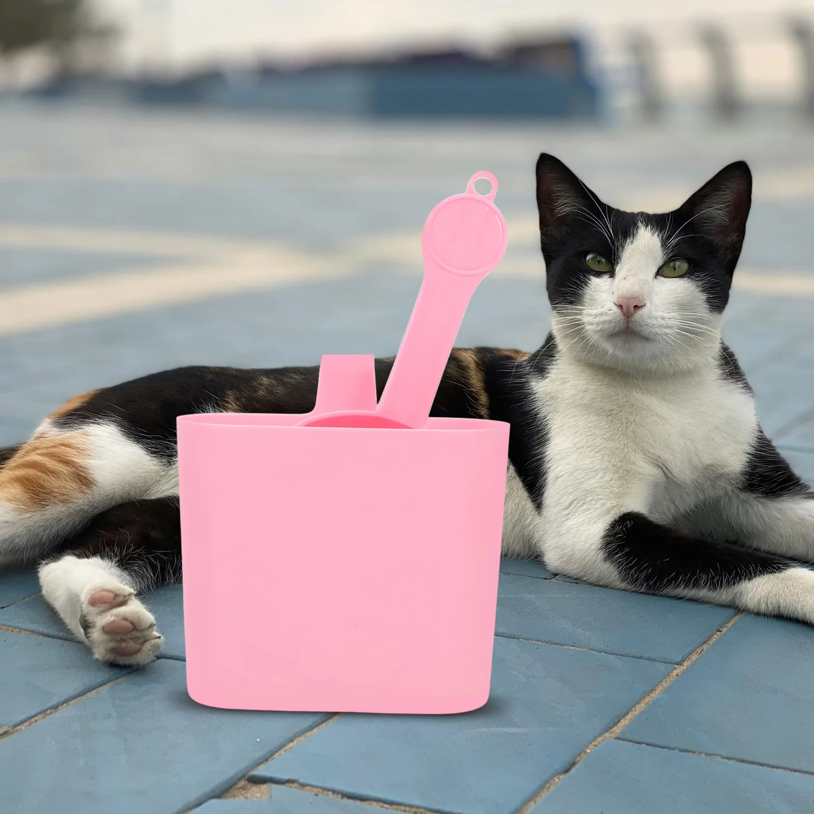 

2 Pcs Cat Litter Scoop Suit Trash Can Scooper Wood Handle with Holder Stainless Steel Scoops Metal Abs Bag Shovel