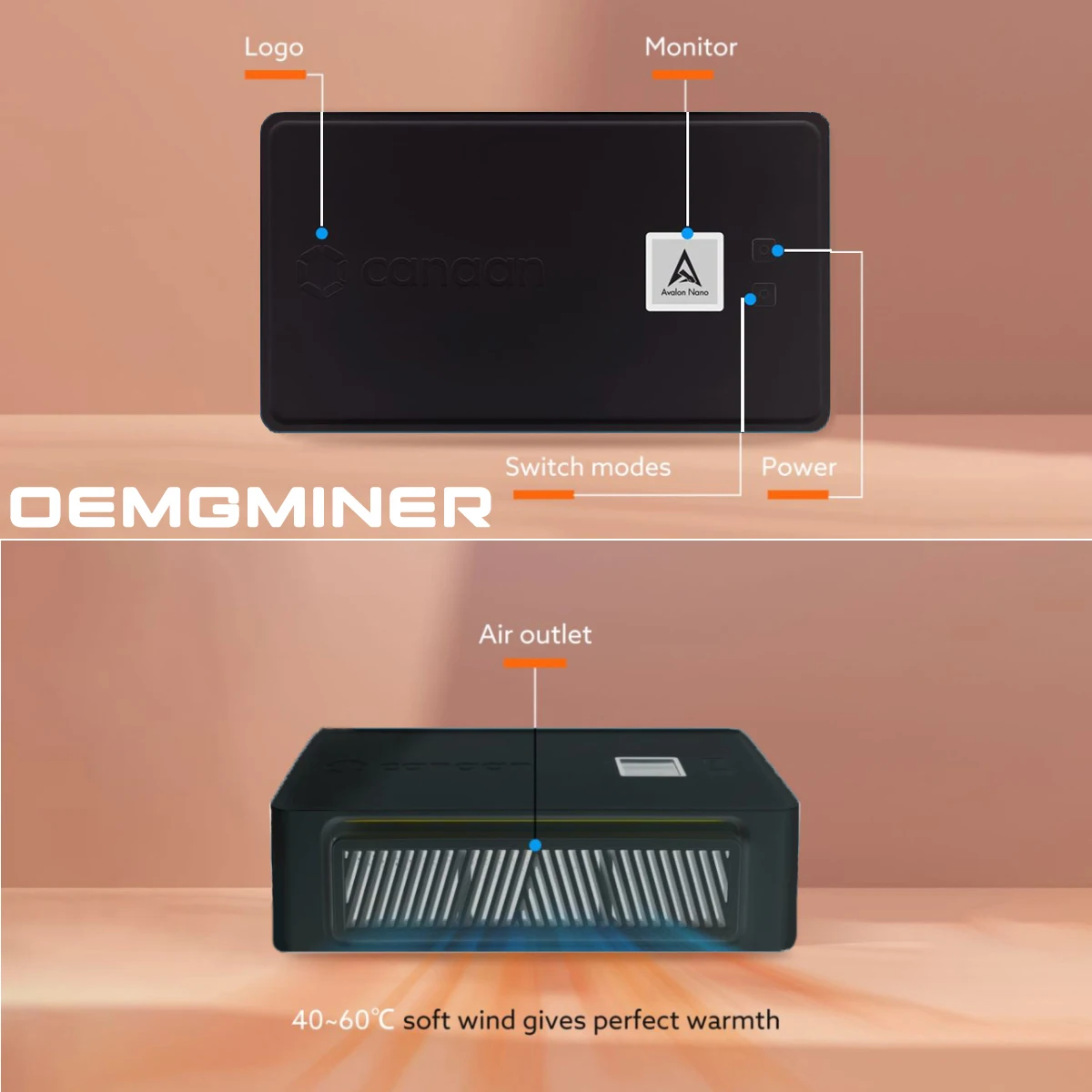 Imagem -03 - Avalon-nano Bitcoin Miner com Psu Crypto Btc Lucky Mini Box Antminer Faça Você Mesmo Jogos Computador Máquina de Mineração Pessoal 140w Novo