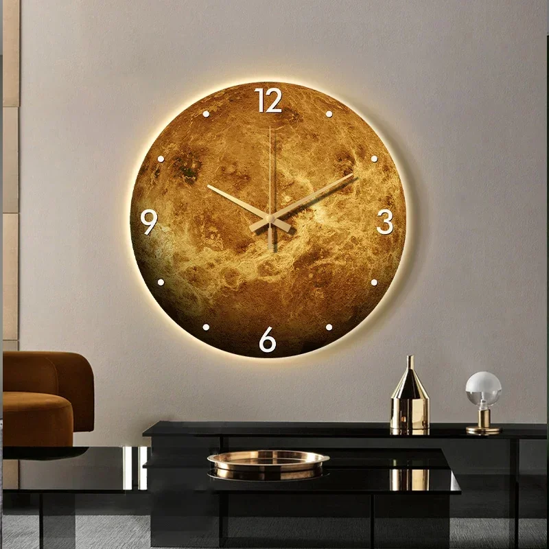 European Mural Wall Clocks Digital Luxury Nordic Salon Minimalist Round Restaurant Wall Watch Modern Restaurant Reloj Home Decor