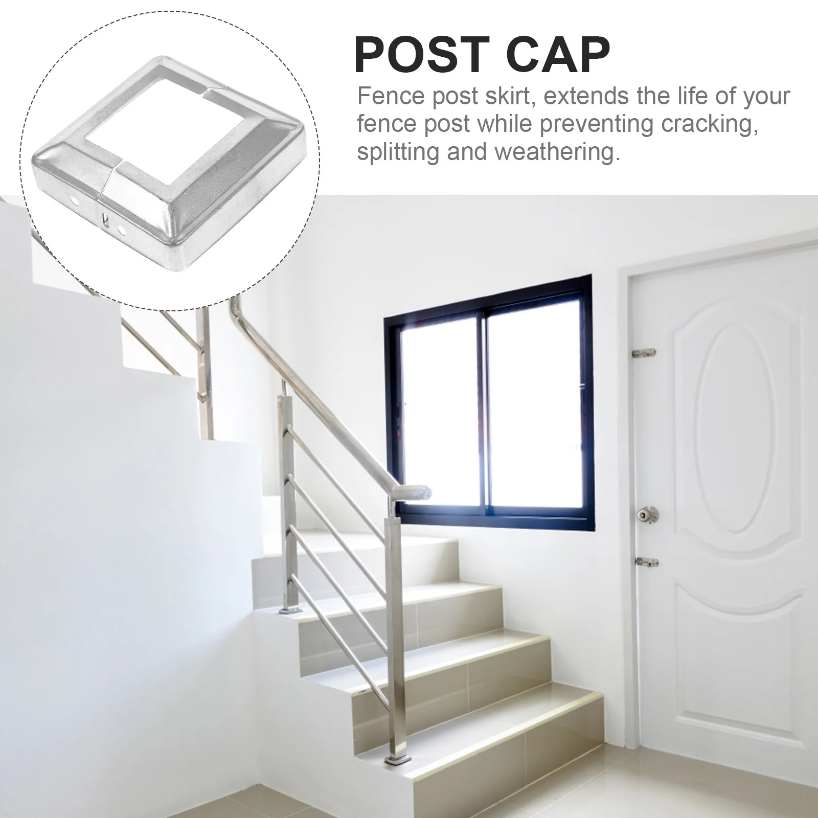 

10Pcs Fence Post Covers Split Style Iron Square Decorative Rust Resistant Column Wrap Porch Post Cap Replacement Trim