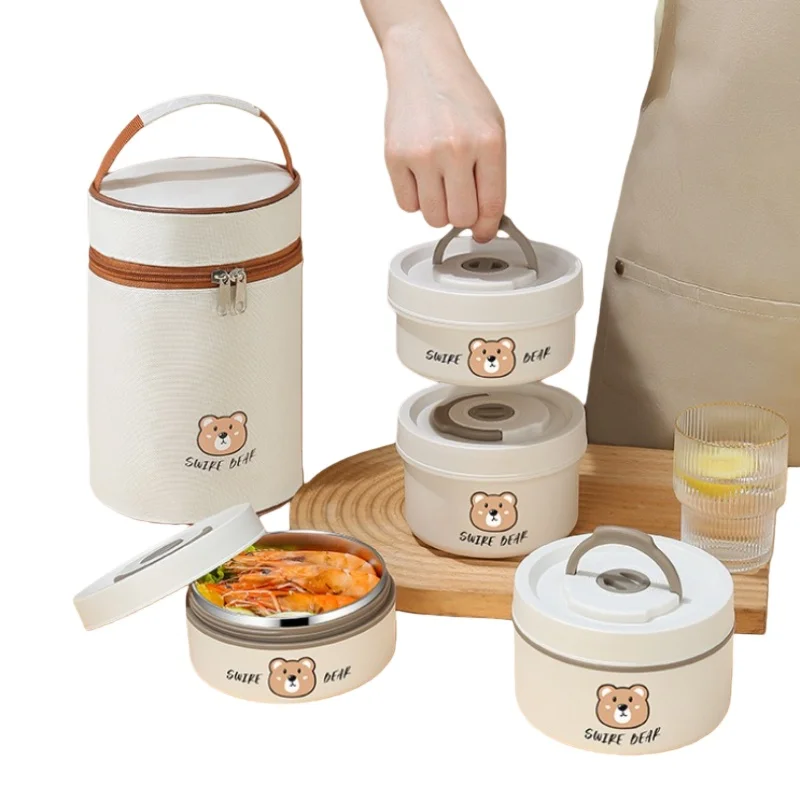 

316 stainless steel insulated lunch box, mini portable lunch box for office workers, bento box with lid, soup box