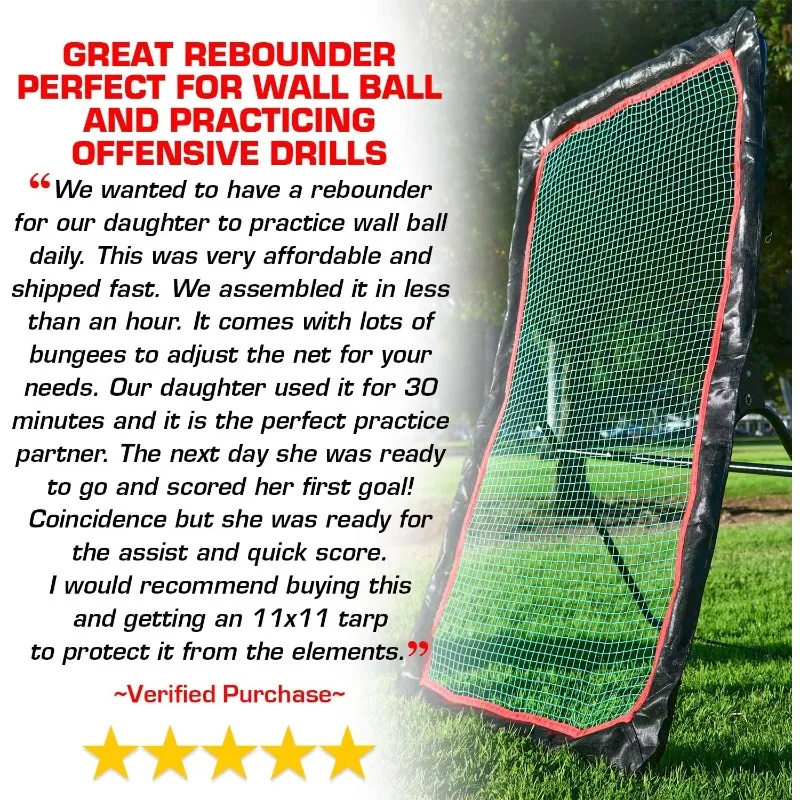 Rangka Baja dengan Jaring Nilon untuk Latihan Passing, Shooting, Catching, Reacting, Lacrosse Rebounder