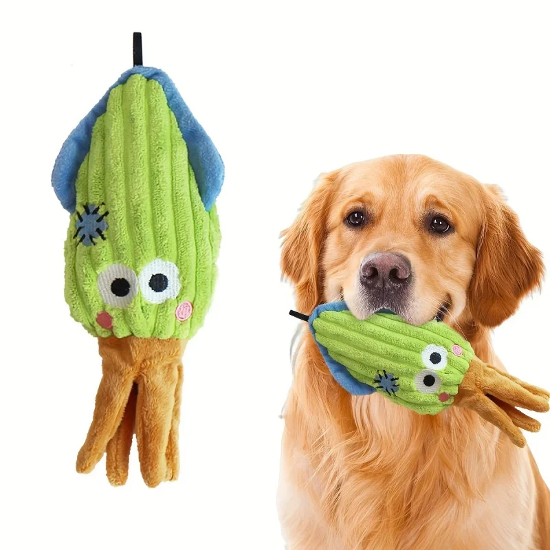 Plüsch-Hundespielzeug Krabbe Hai Seepferdchen Bissresistentes Quietschspielzeug Cord-Hundespielzeug für Hunde Welpen Haustiere Trainingszubehör