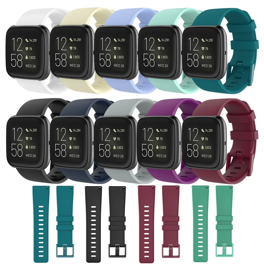 Silicone Strap for Fitbit Versa 2 Versa Lite Band Soft Waterproof TPU Watchband Wristband Sport Bracelet for Fitbit Versa Correa