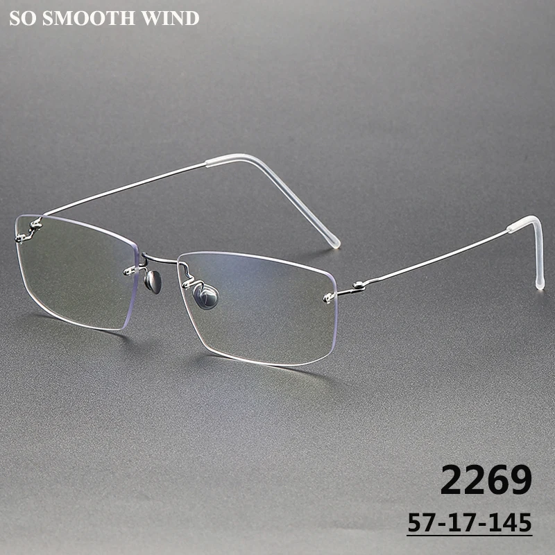 

Denmark Brand Screwless Glasses Frame Titanium Rimless Men Ultralight Prescription Eyeglasses Women Optical Blue Light Eyewear