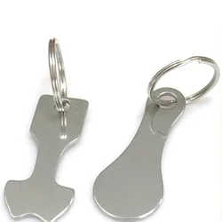Metal Key Ring Shopping Cart Tokens Stainless Steel Keyring Keychain Shopping Cart Token Coins Protable Unlock Release Key