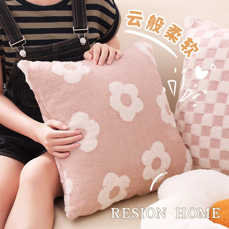 30X50/45x45CM Plush Throw Pillow CoverLight Luxury Countryside Stamping Waist Cushion Cover Decor Home Decorative Pillowcase