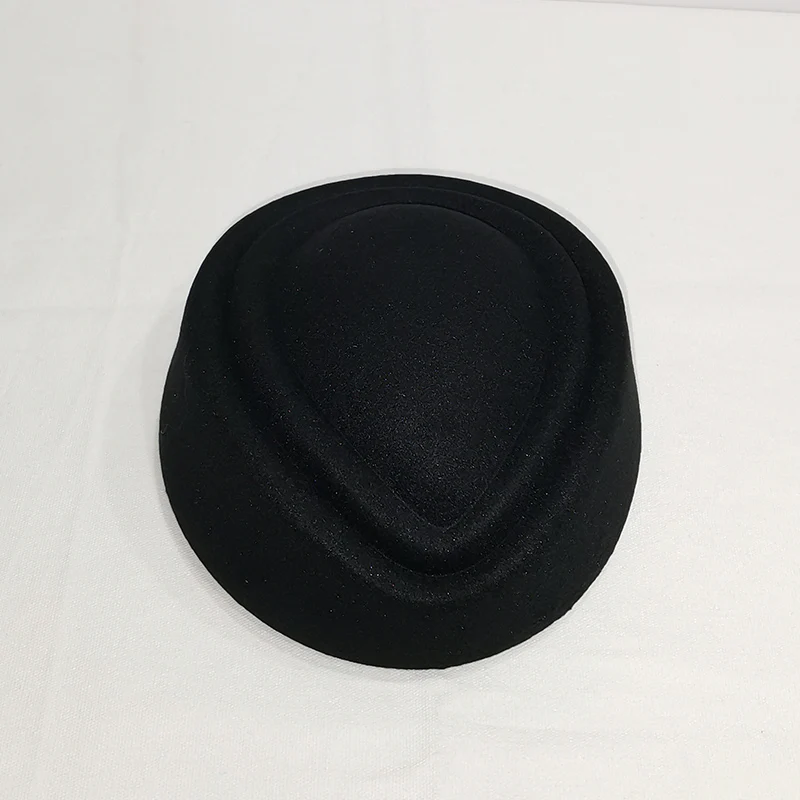 Fancy Elegant Pure Wool Cap Air Stewardess Hat 7cm Height Solid Pillbox Hat Cocktail Fascinatot Beret Hat Base Millinery