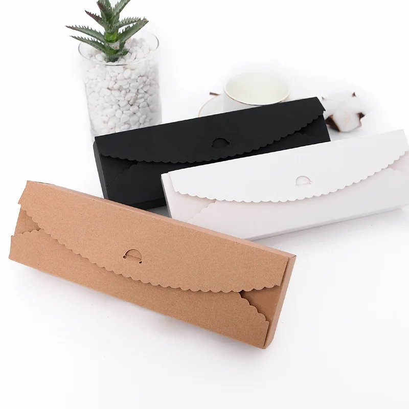 20pcs Kraft Paper Baking Packaging Boxes For Wedding Christmas Birthday Baptism Party Rectangle Candy Biscuit Gifts Box