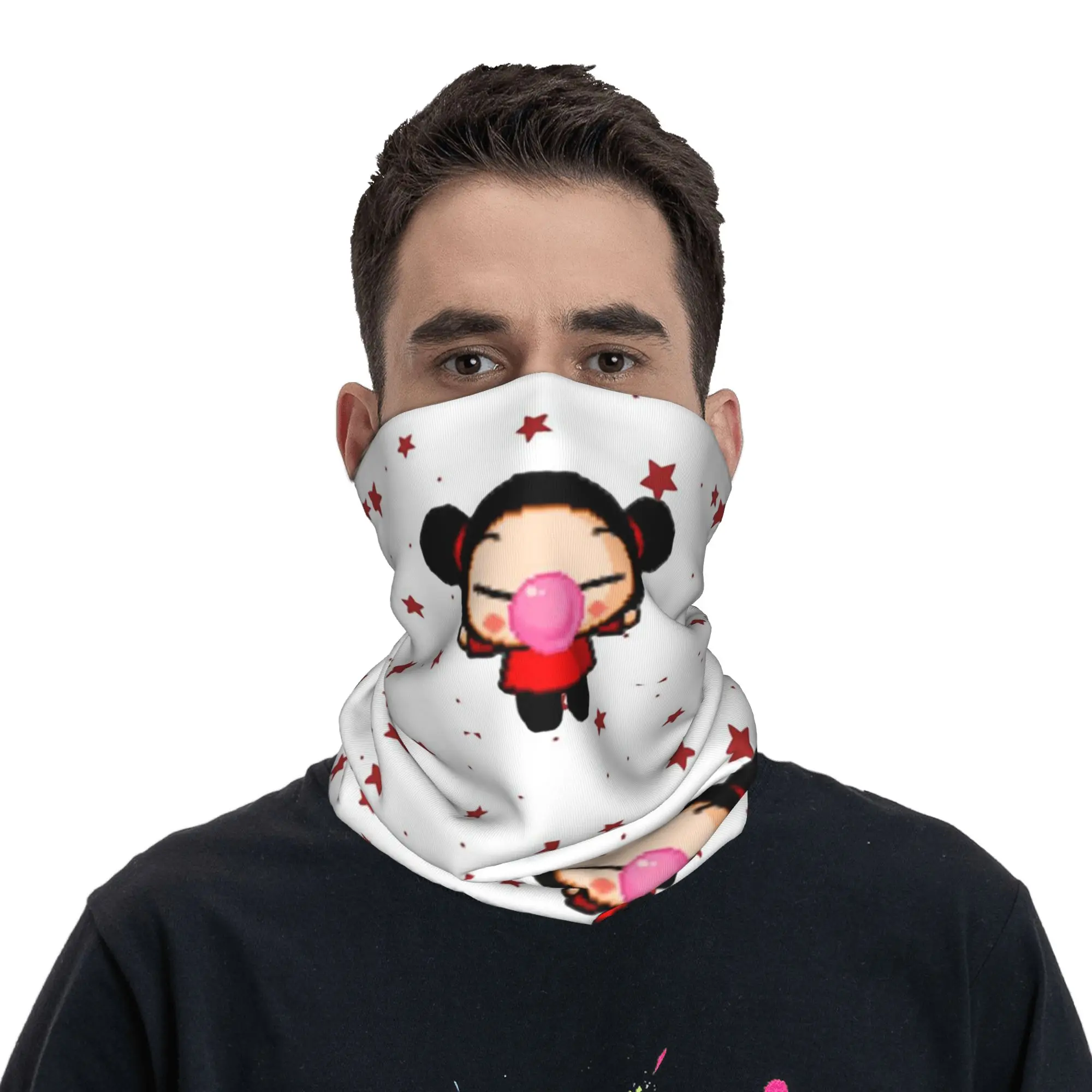 

Pucca Bandana Neck Cover Printed Face Scarf Multifunction Headband Cycling For Men Women Adult Washable