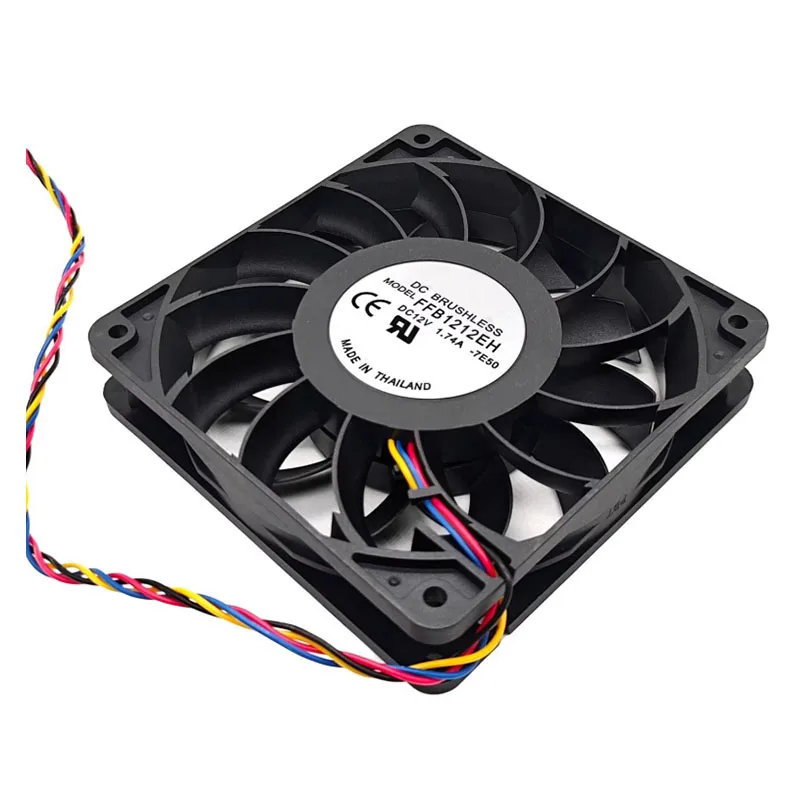 For New original 12025 12V 1.74A 12CM FFB1212EH 4-wire speed regulation high air volume booster chassis fan