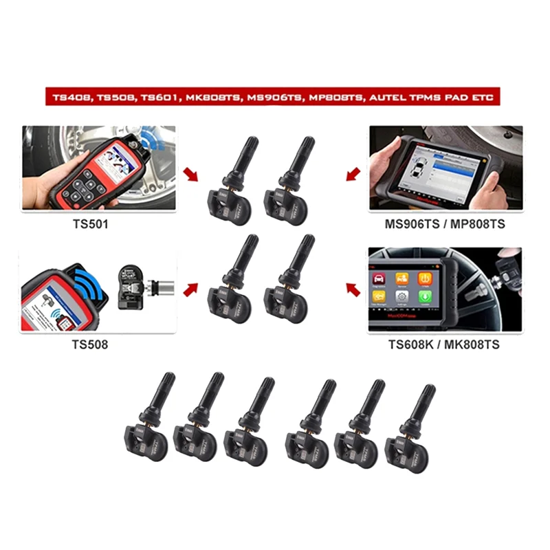

10Pcs TPMS Tire Pressure Sensor Programmable For Autel TS408 TS508 ITS600 433Mhz 315MHZ 2 In 1 MX Sensor Monitor System