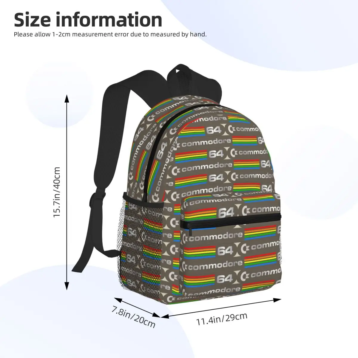 Commodore 64 - Version 3a Student Backpack School Bag Hiking Travel Daypack for Boys Girls Bookbag Shoulder Bags