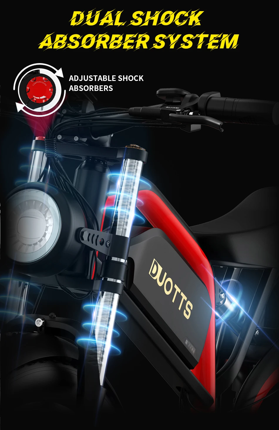 DUOTTS N26 Elektrofahrrad 48V20AH Akku E-Bike 26*4,0 Zoll Fat Tire Erwachsenen-Elektrofahrrad – Detail 5