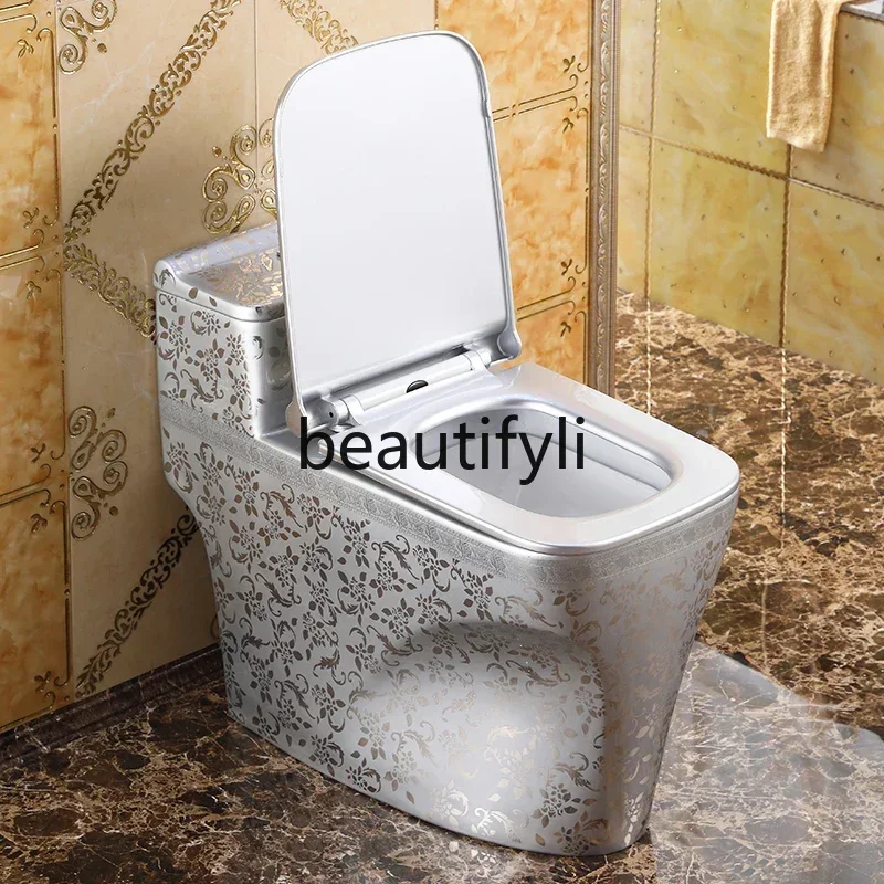 183ff Household creative Nordic retro flush toilet silver toilet siphon water-saving deodorant4446