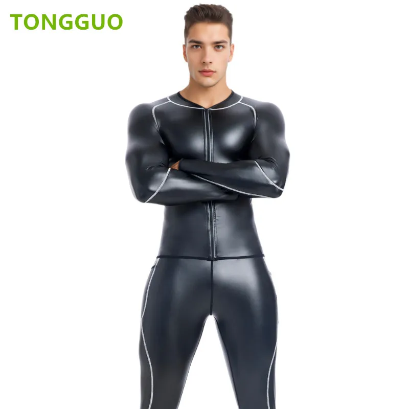 

Крутой парень, корсеты для тренировки талии, рубашки на молнии, мужские рубашки с воротником-стойкой, формирователь тела, кожаная куртка, белая линия, искусственная кожа, с длинным рукавом