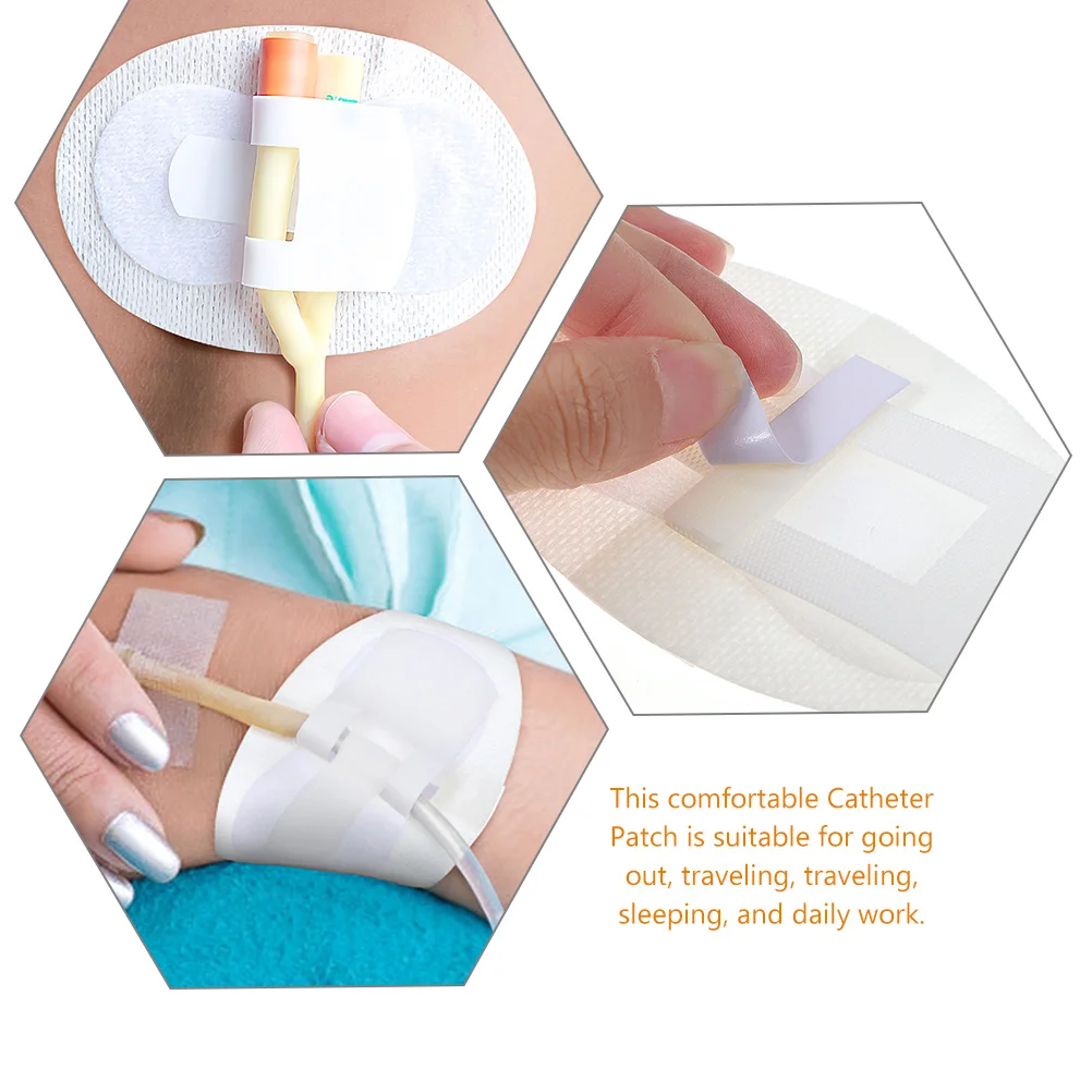 

6Pcs Breathable Catheter Fixing Stickers Universal Leg Band Retainer Patches Adhesive Urine Catheter Stabilization for Medical