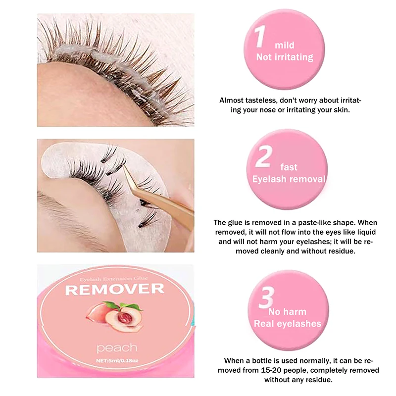 5 ミリリットルまつげ接着剤リムーバークリーム透明プロフェッショナルクイックアンロード接着剤ゼロ刺激リムーバークリームメイクアップツール