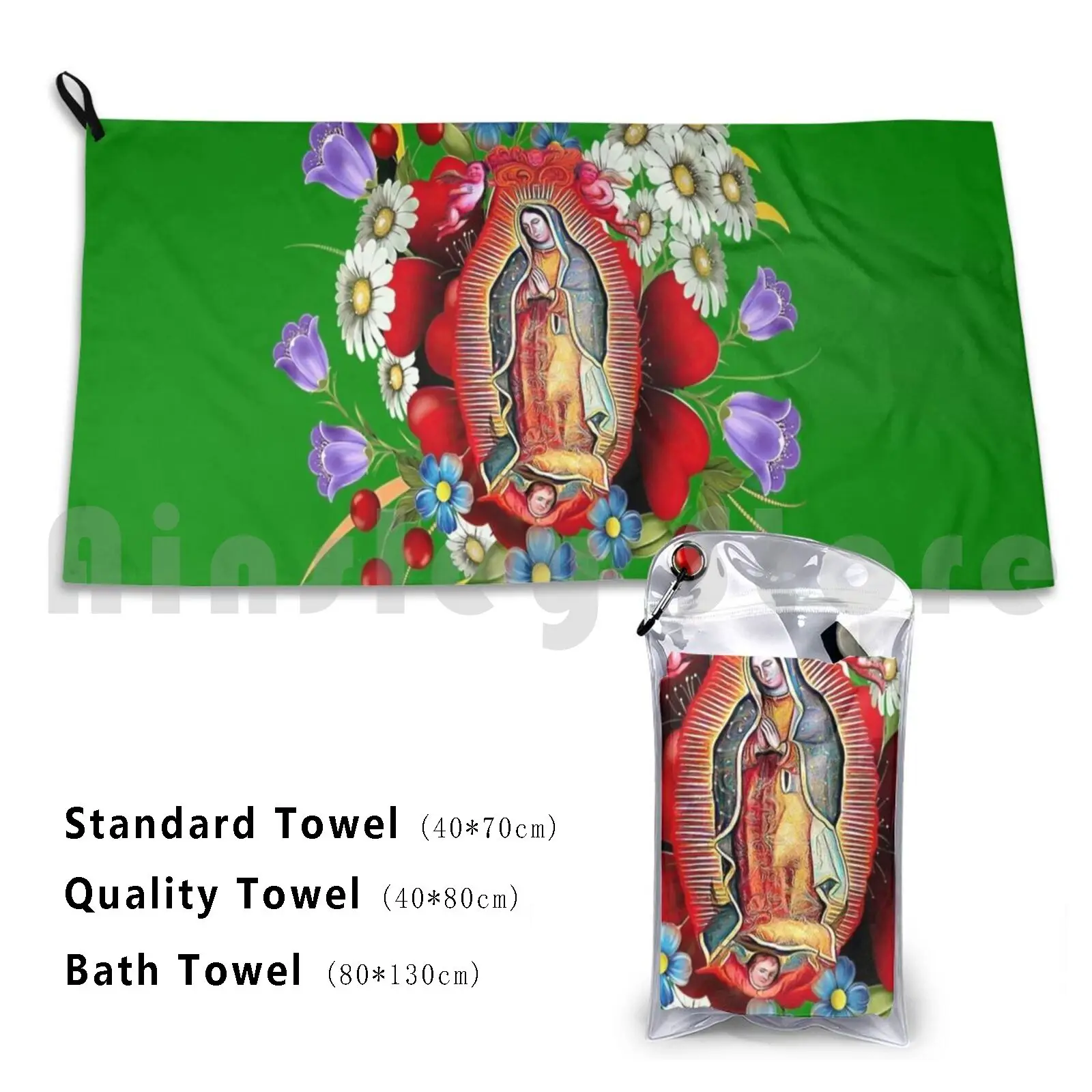 Our Lady Of Guadalupe Mexican Virgin Mary Mexico Angels Tilma 2003 Bath Towel Beach Cushion Guadalupe Our