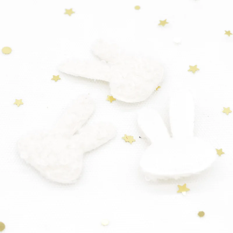 20Pcs Soft Teddy Plush Padded Patches Kawaii Rabbit Applique for DIY Clothes, Hat, Bag, Woolen Gloves, Socks Sewing Ornament