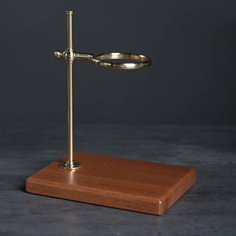 

Filter cup holder drip filter holder solid wood base freely adjustable height