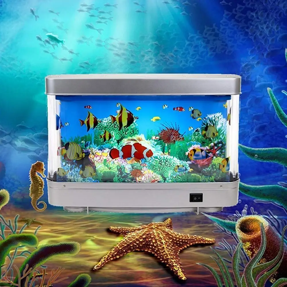 Virtual Ocean Dynamic Simulation Ornamental Fish Lamp Waterproof With Switch Artificial Fish Tank Lamp Cute Plastic