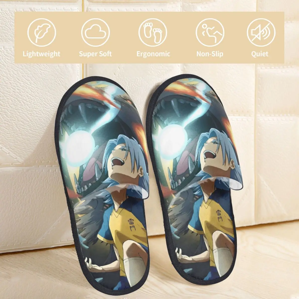 Inazuma Eleven House Slippers Non-slip Shawn Froste Soft Household Fur Slippers Slides Indoor