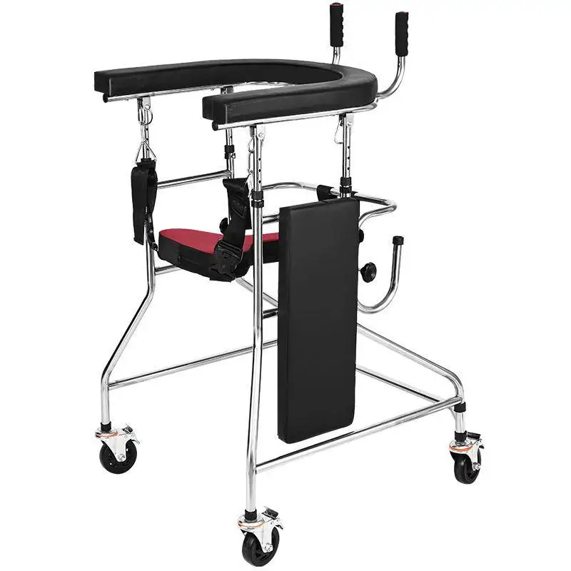 

Stroke Hemiplegia Lower Limbs Rehabilitation Training Standing Assist Walker with Wheels for Elderly Walking Mobility Aids