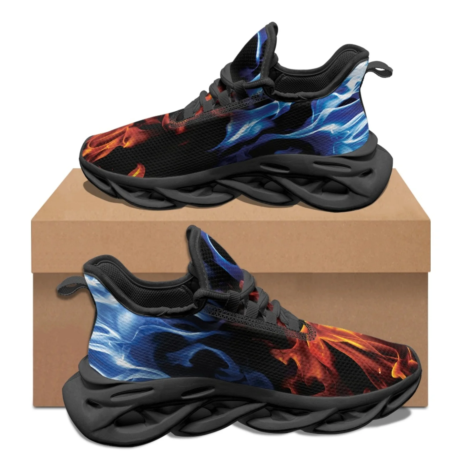 PENSTROLL Comfortable Athletic Trainer Breathable Men's Racing Shoes for Sport Boys Blue Fire