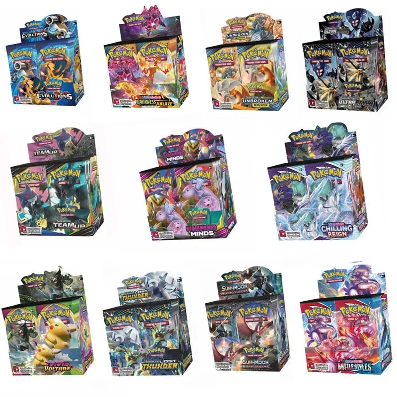 324 Uds. De tarjetas/caja inglés Sword Shield Series, tarjetas de Pokémon, caja de refuerzo, tarjetas comerciales, colecciones de juegos, juguetes para niños, regalo