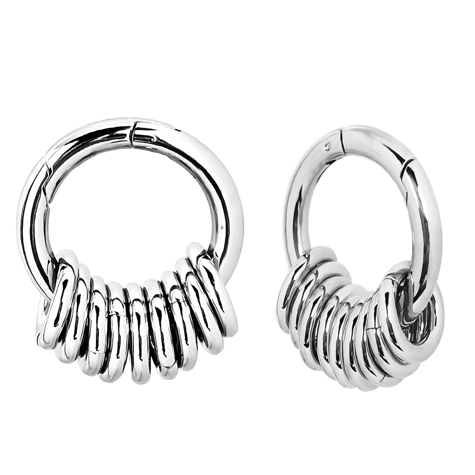 2PCS Hoops Dangle Ear Gauges Ear Plugs for Ear Tunnels Dangling Plugs for Men Women Size 6G 4mm Strethching Earrings Ear Weights