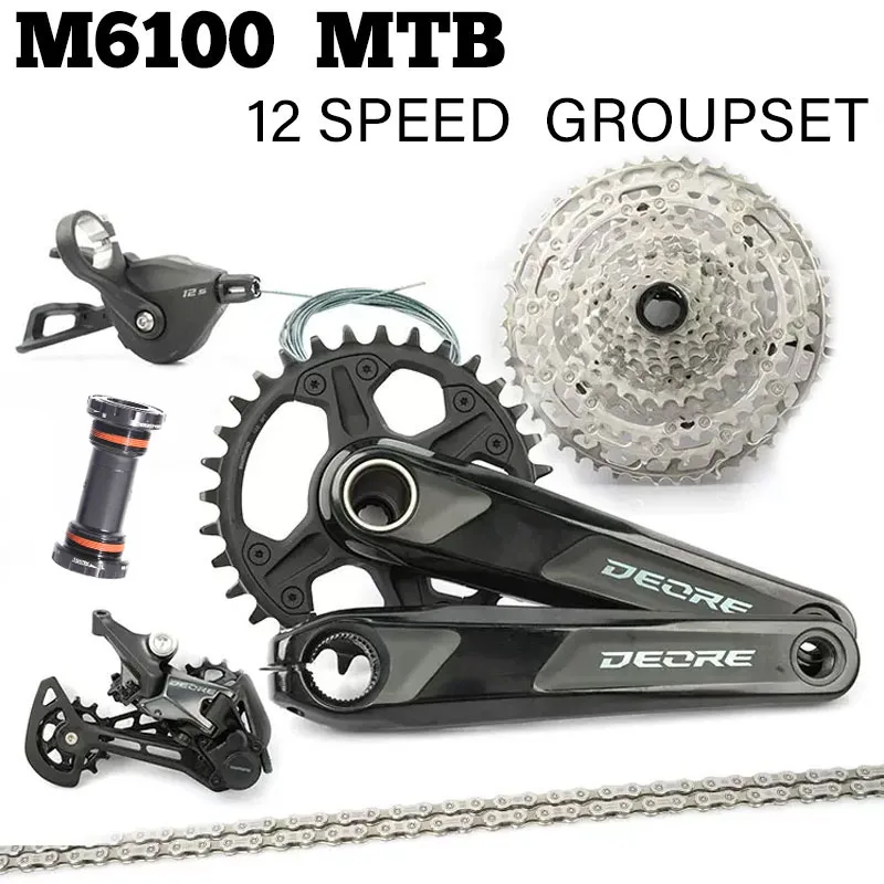 DEORE M6100 12 Speed MTB Bike Derailleur Groupset 32T 170mm Crankset 10-51T Cassette SRAM SX NX EAGLE Sprocket 11-50T