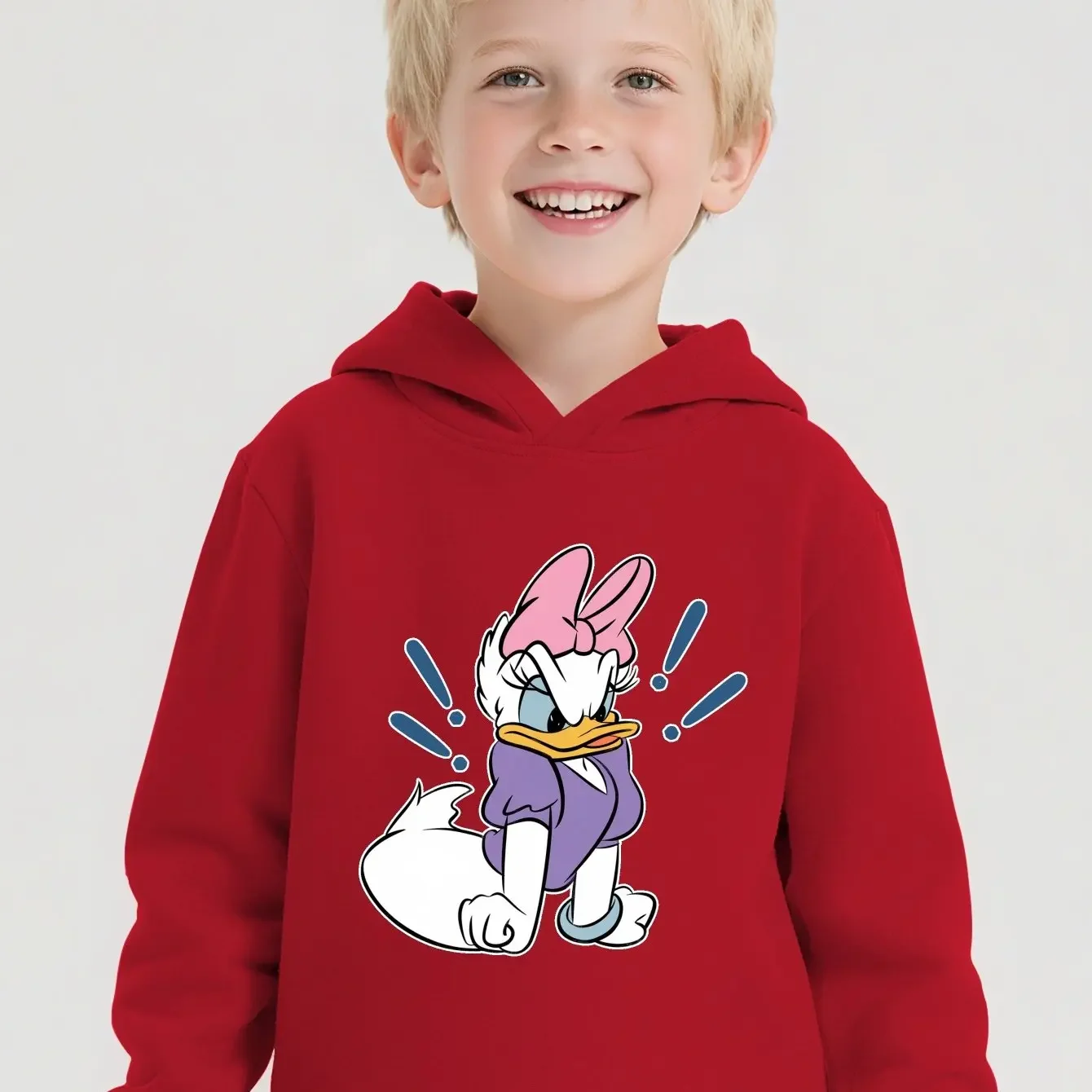 

Disney Children's Hooded Sweatshirt with Cartoon Print Design, Comfortable Autumn and Winter Wear, Playful Character Pattern