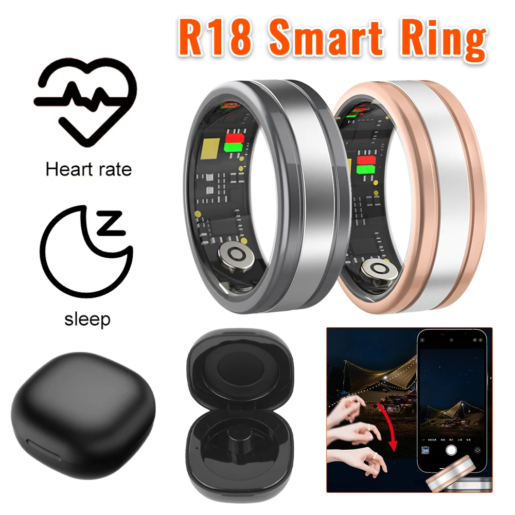 R18 حلقة صحية ذكية مقاومة للماء للرجال والنساء ، أوضاع متعددة الرياضات ، حلقة نوم ، متوافقة مع البلوتوث ، جهاز تعقب اللياقة البدنية