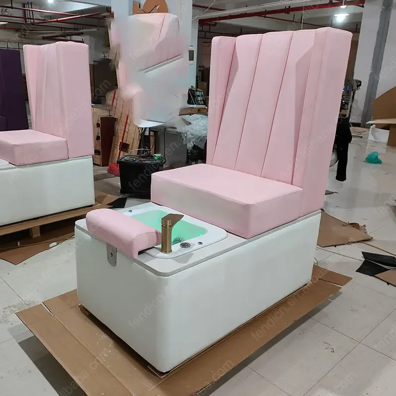 

Custom Color Optional Discharge Pump Magnetic Jet Salon Furniture Modern Pink Foot Spa Pedicure Chair Station