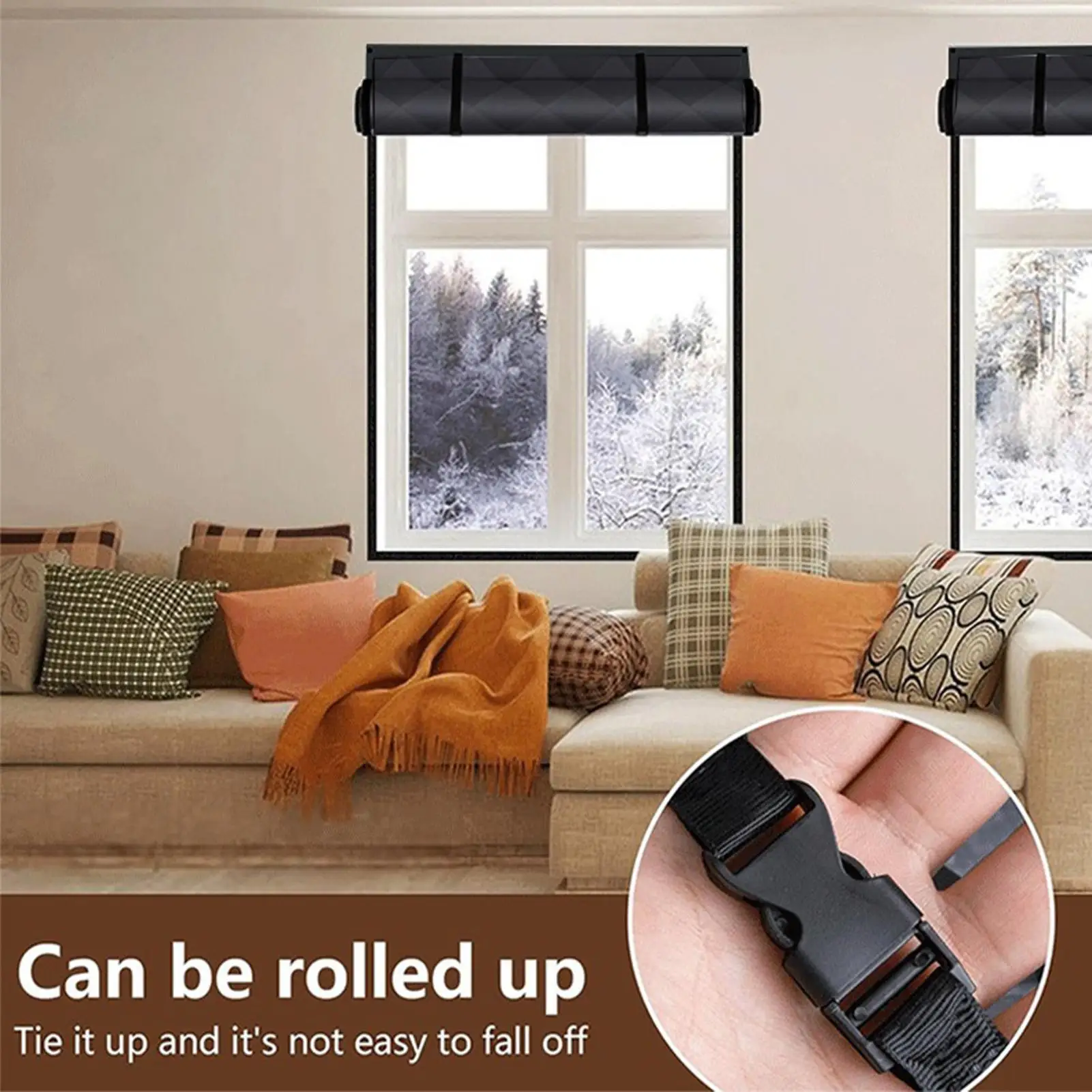 

Thermal Window Cover Insulated 3-Layer Covering Warm Winter Window Insulation Kit For Bedroom Home Basement Living Room Garage