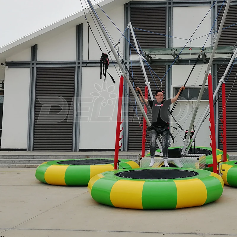 Trampolina bungee 4 w 1, z przyczepą, trampolina bungee, gry, skakanie bungee