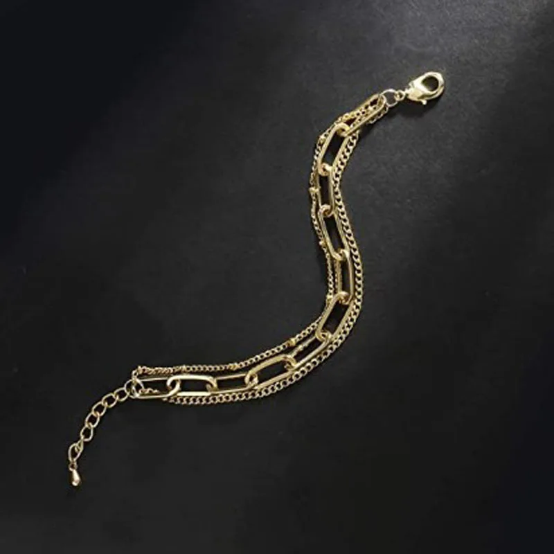 Simple and Elegant Paperclip Design Handcrafted Double-layer Bracelet for Women Girls Personalized Women's Bracelet Jewelry Gift