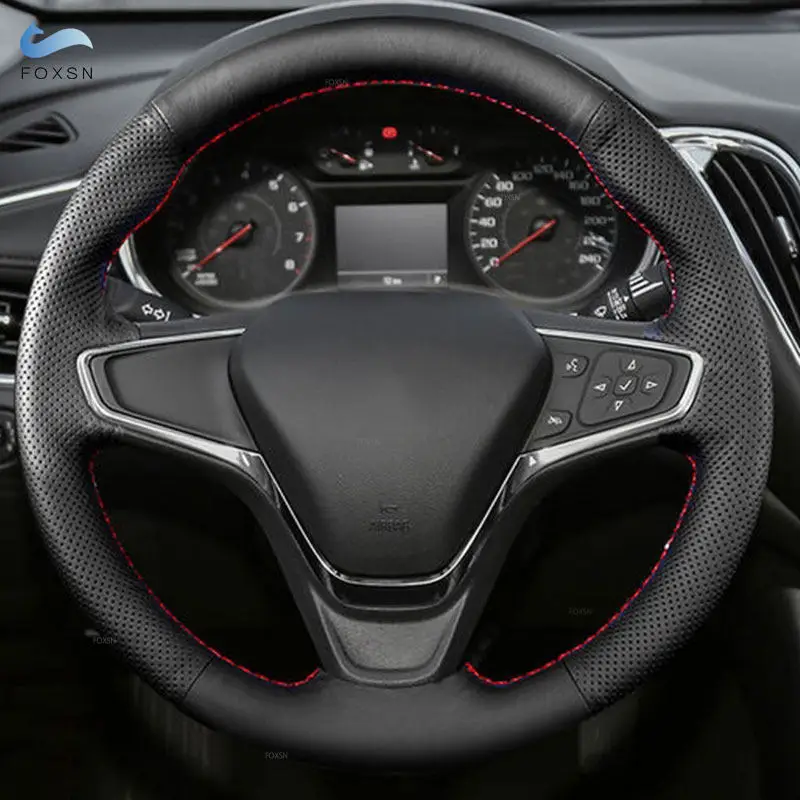 Car Accessories Steering Wheel Cover Leather Trim For Chevrolet Malibu XL 2015-2019 Equinox Buick Velite Opel Ampera-E 2017 2018