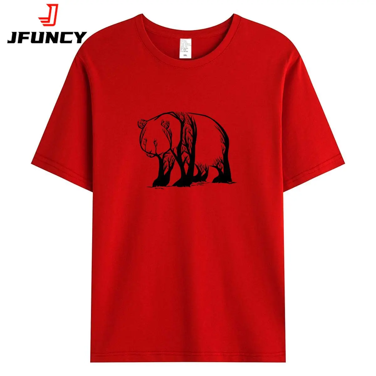 

Women Cotton T-shirt Women's Short Sleeve Tee Female Oversized Tops Fashion Bear Tree Graphic T Shirts Woman Summer Clothing