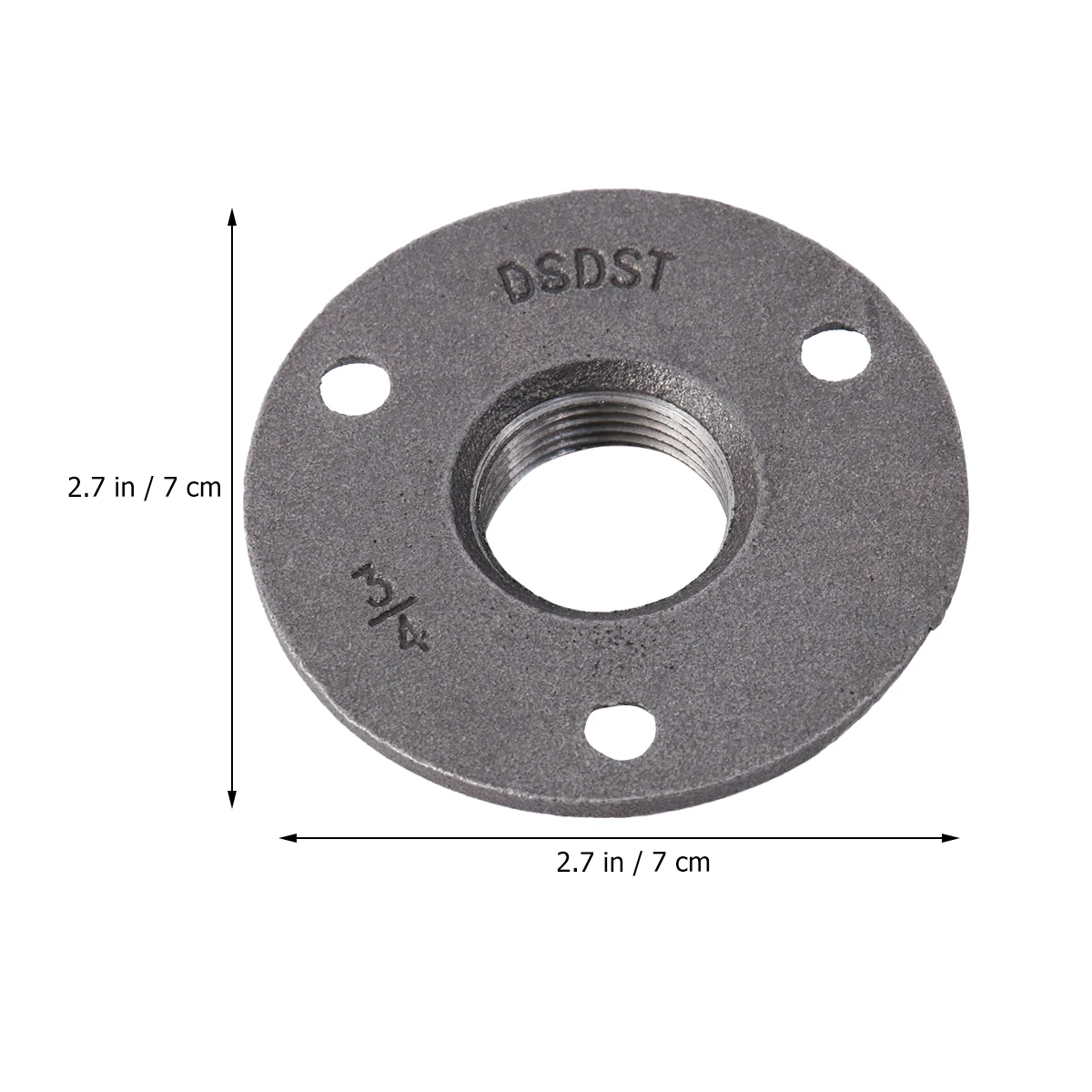 

10pcs 20Mm Malleable Threaded Floor Flange Iron Pipe Fittings Wall Mounted Flange For Industrial Furniture Shelf Curtain Rail