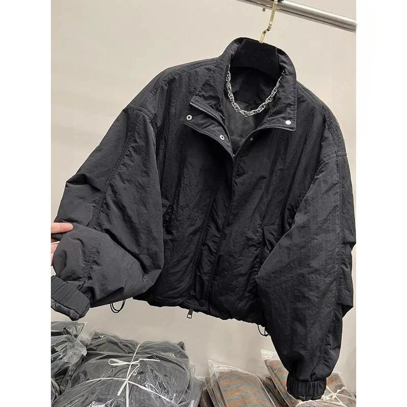 Men‑Women 2026 Autumn Short‑Length Stand‑Collar Zip‑Up Warm Jacket, Loose‑Fit Wind‑Resistant Street‑Style Casual Outerwear