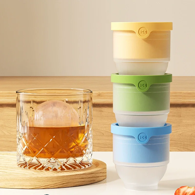 

1Pcs Ice Cube Molds Box Containers Round Ice Cream Maker Food Grade Silicone Ice Balls Maker DIY Coffee Milk Molding Tools