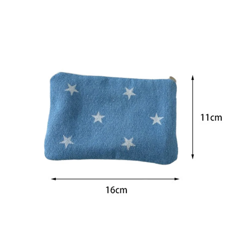 Star Coin Purse with Zipper Simple Fabric Pouch Portable Small Coin Wallet Lipstick Headphones Storage Bag Star Print Pouch